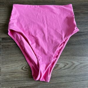 Bondi Born Womens Bikini Bottom High Waist High Leg Small Pink Sculpteur Swim